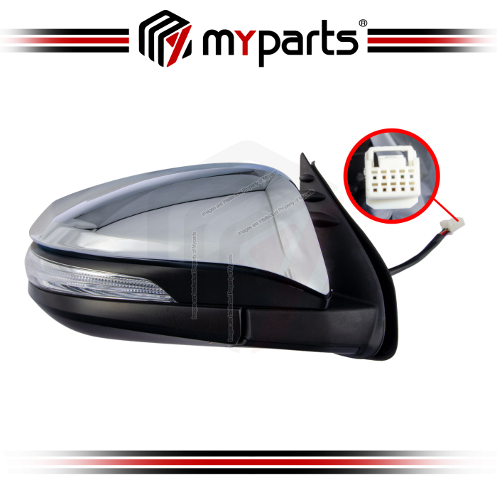 TYC Toyota Hilux Vigo KUN125/126 2015~On Electric Side Door Mirror (With Lamp, With Auto Flip) | RH Right Hand (Driver Side)